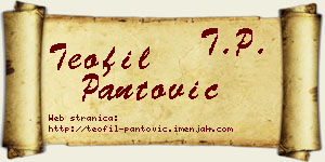 Teofil Pantović vizit kartica